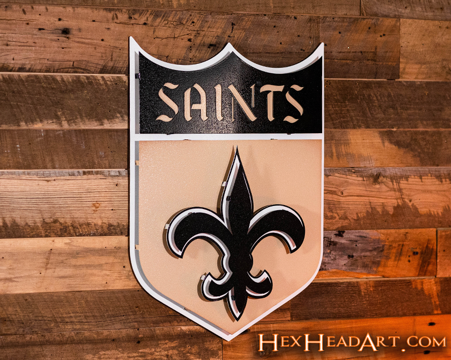 New Orleans Saints "CLASSIC SHIELD" 3D Vintage Metal Wall Art