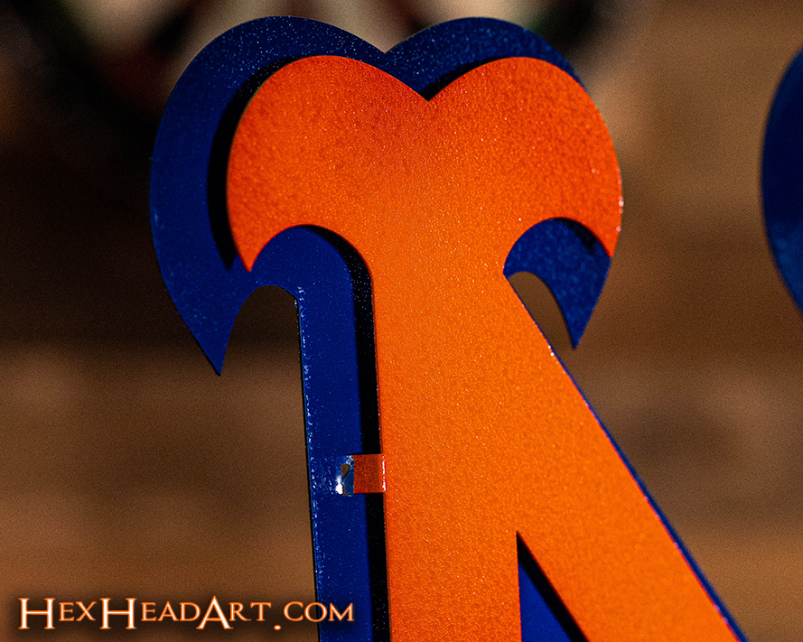 New York Mets "NY" Orange 3D Vintage Metal Wall Art