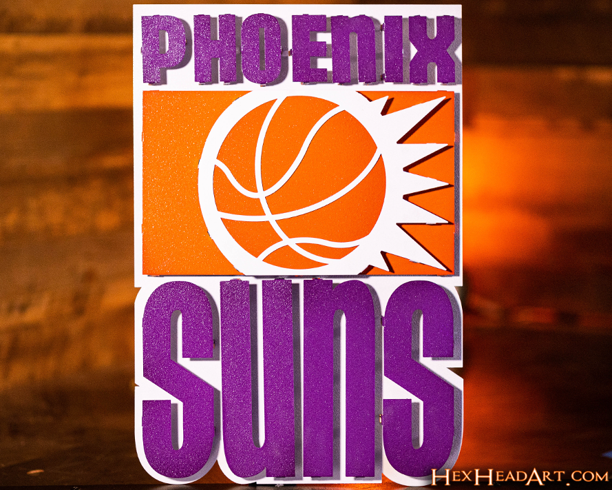 Phoenix Suns Throwback"1968-1992" 3D Vintage Metal Wall Art