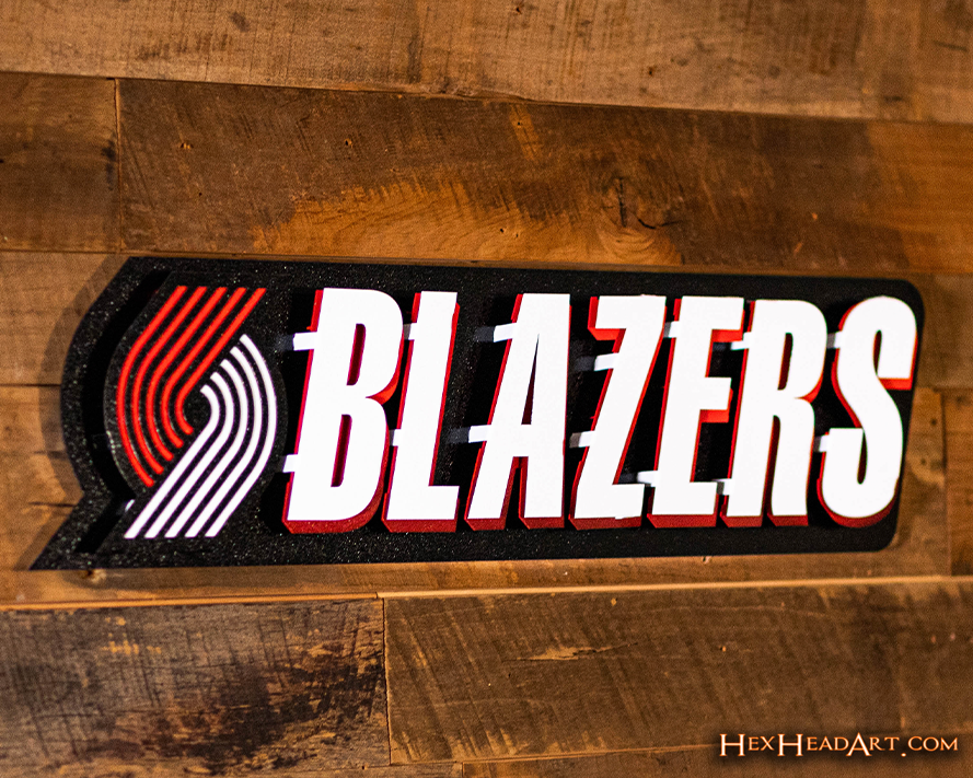 Portland Trail Blazers Old School Retro 3D Vintage Metal Wall Art