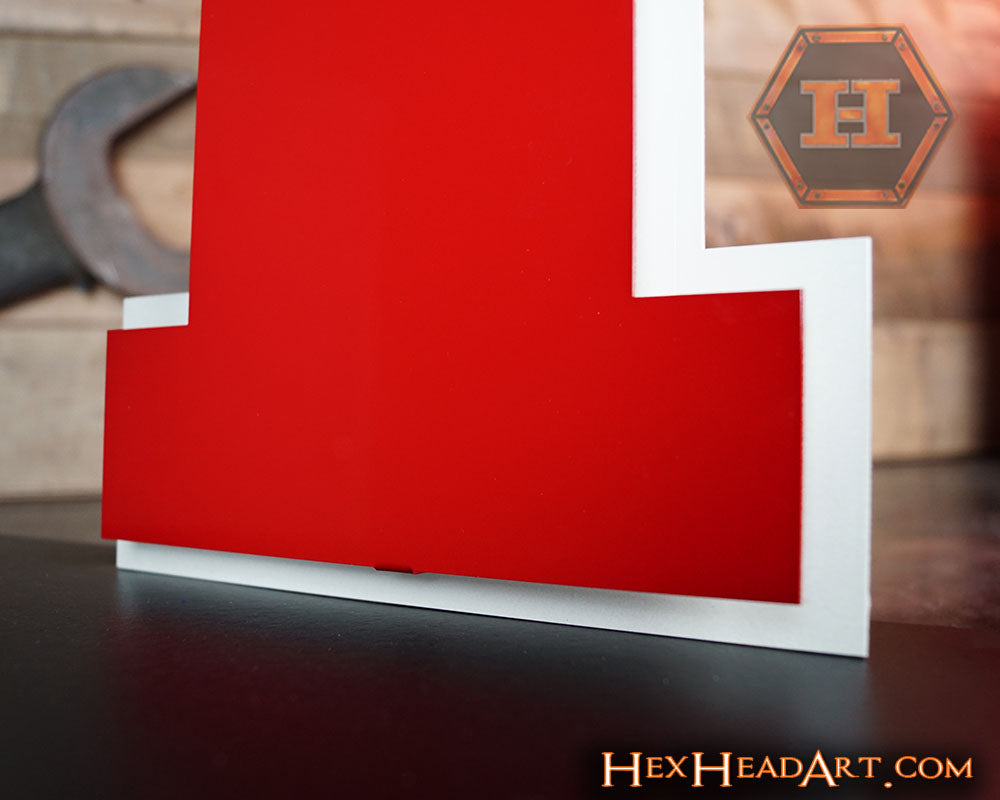 A Custom Rutgers Scarlet Knights "R" 3D Metal Artwork