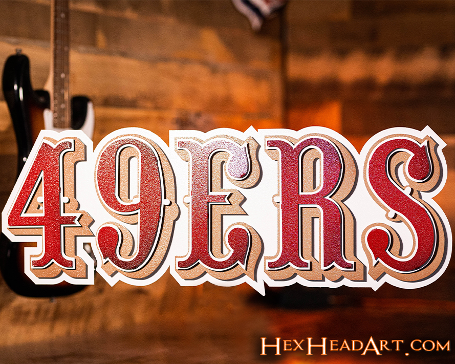 San Francisco 49ers Metal Wall Art – Hex Head Art