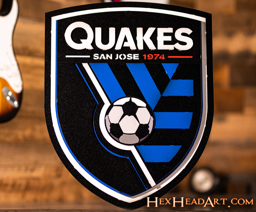 San Jose Earthquakes "Quakes" 3D Vintage Metal Wall Art