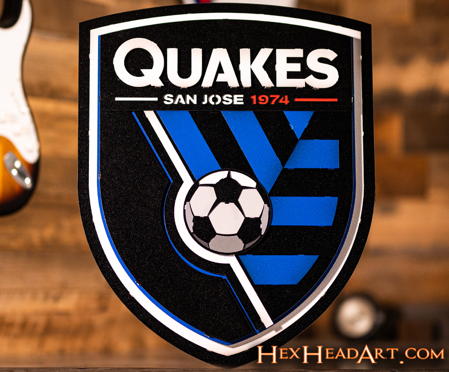 CLOSE OUT - San Jose Earthquakes "Quakes" 3D Vintage Metal Wall Art