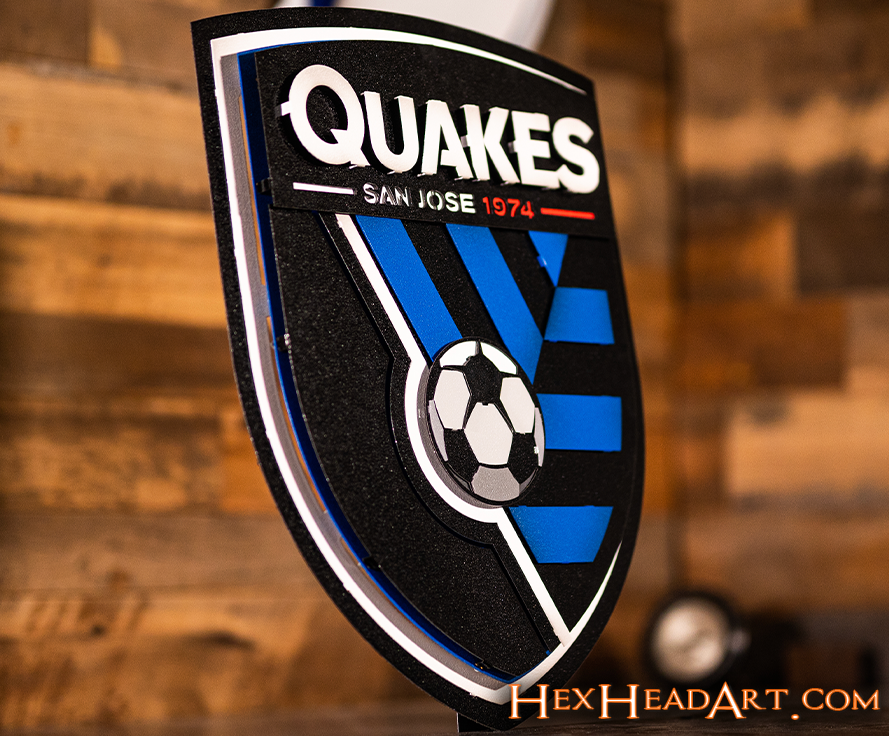 CLOSE OUT - San Jose Earthquakes "Quakes" 3D Vintage Metal Wall Art