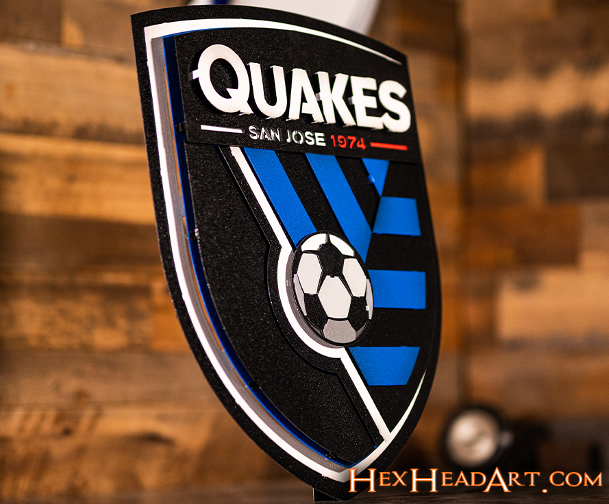 San Jose Earthquakes "Quakes" 3D Vintage Metal Wall Art