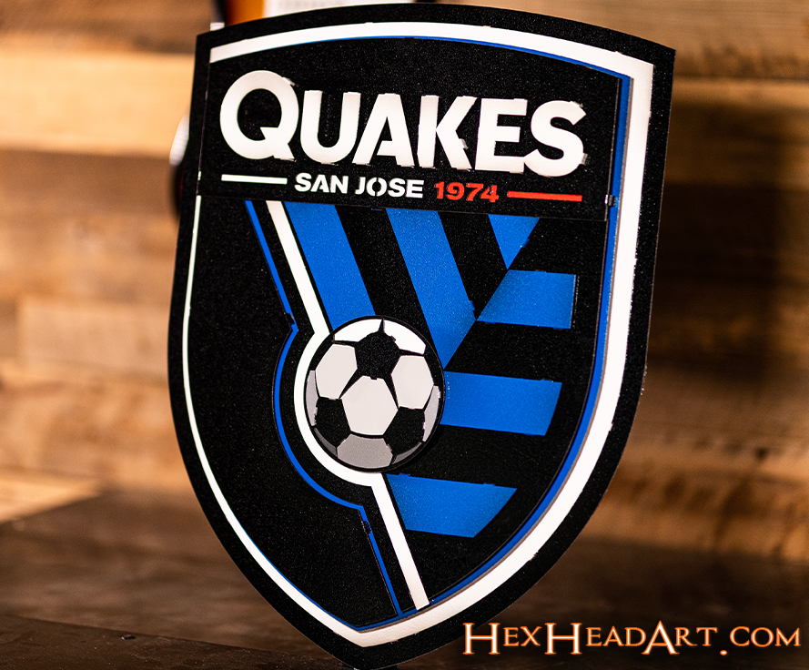 CLOSE OUT - San Jose Earthquakes "Quakes" 3D Vintage Metal Wall Art