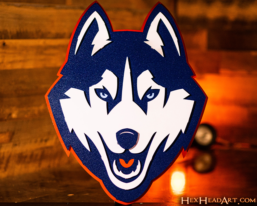 Connecticut UCONN Huskies Mascot 3D Metal Wall Art
