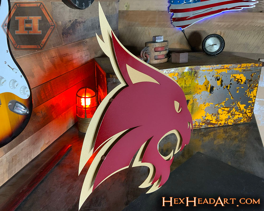 Texas State Bobcats 3D Vintage Metal Wall Art