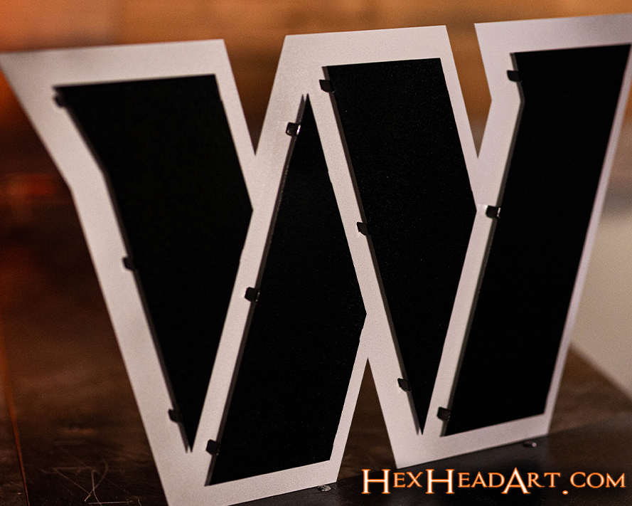 MONOCHROME - Washington Commanders "POWER W" 3D Vintage Metal Wall Art