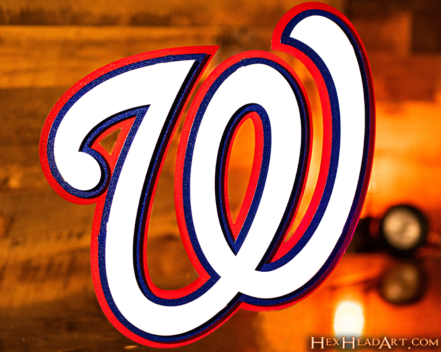 Washington Nationals 3 Layer W 3D Metal Wall Art