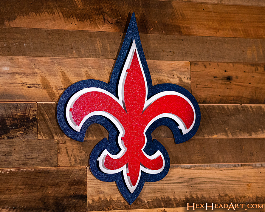 Fleur De Lis ST LOUIS 3D Vintage Metal Wall Art