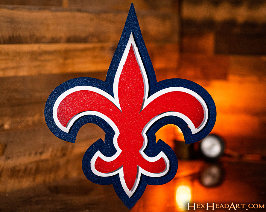 Fleur De Lis ST LOUIS 3D Vintage Metal Wall Art