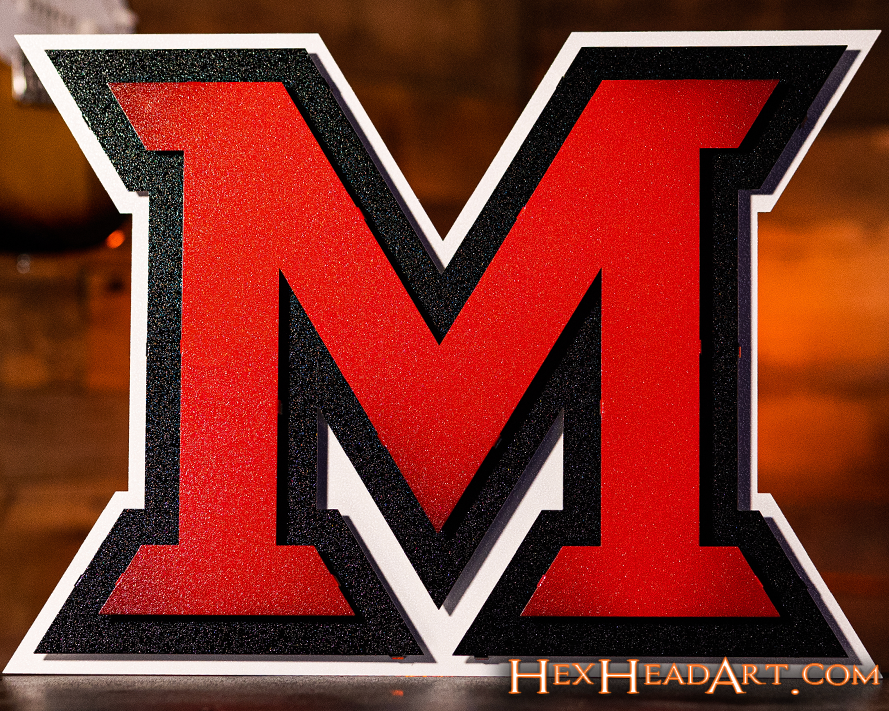 Miami University of Ohio "M" 3D Vintage Metal Wall Art