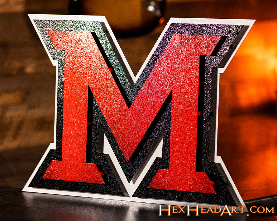 Miami University of Ohio "M" 3D Vintage Metal Wall Art