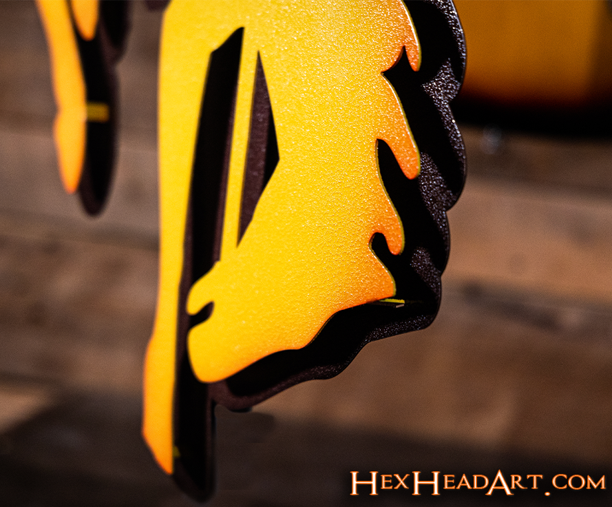 Wyoming Cowboys Mascot 3D Vintage Metal Wall Art