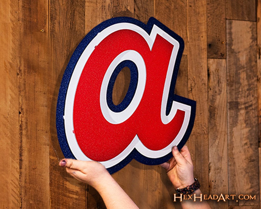 Atlanta Braves 1972-1980 "a" 3 layer Vintage Metal Wall Art