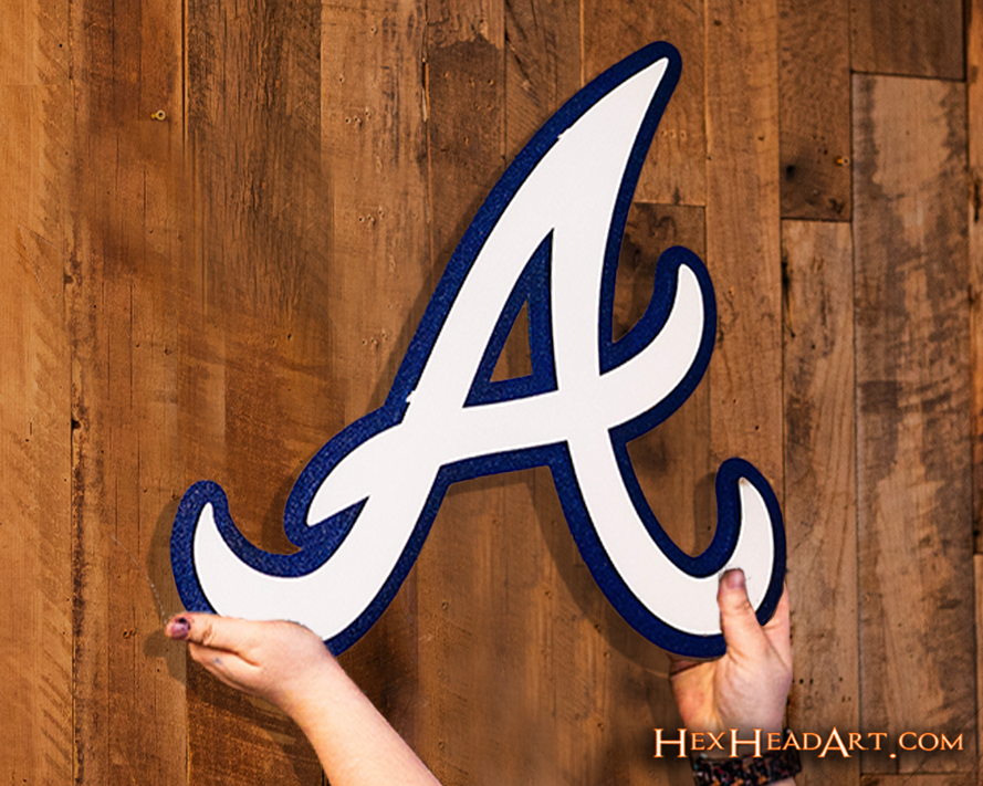 Atlanta Braves White on Blue "A" 3D Metal Wall Art