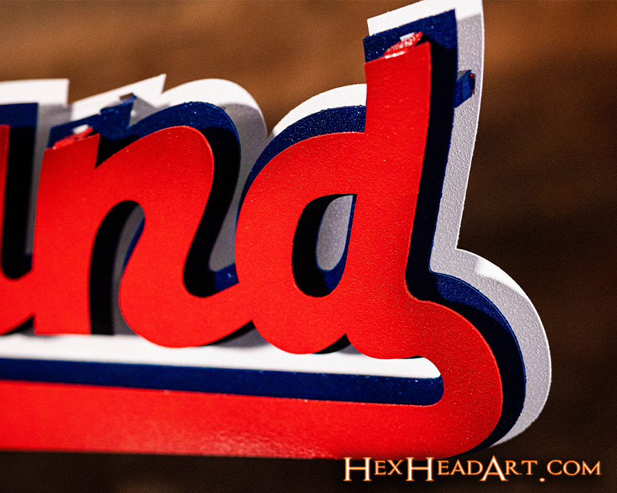 Cleveland Guardians Script "CLEVELAND" 3D Vintage Metal Wall Art