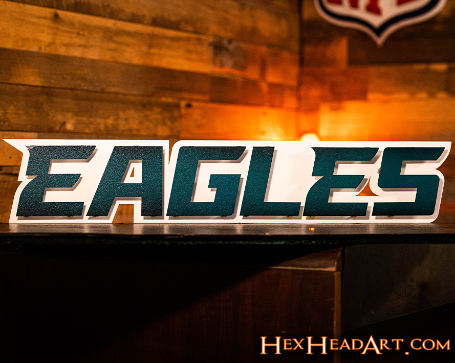 Philadelphia Eagles Mascot 3D Vintage Metal Wall Art – Hex Head Art