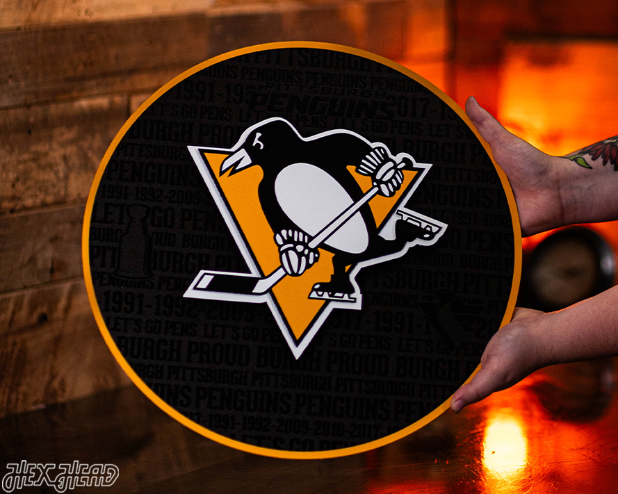 Pittsburgh Penguins CRAFT SERIES 3D Embossed Metal Wall Art