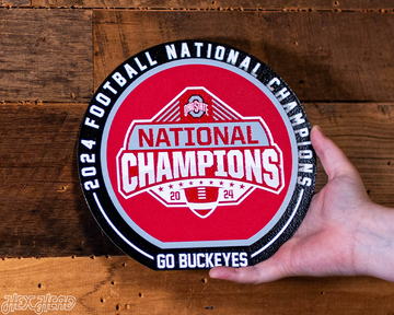 Ohio State Buckeyes 2024 National Champions "Double Play" On the Shelf or on the Wall Art