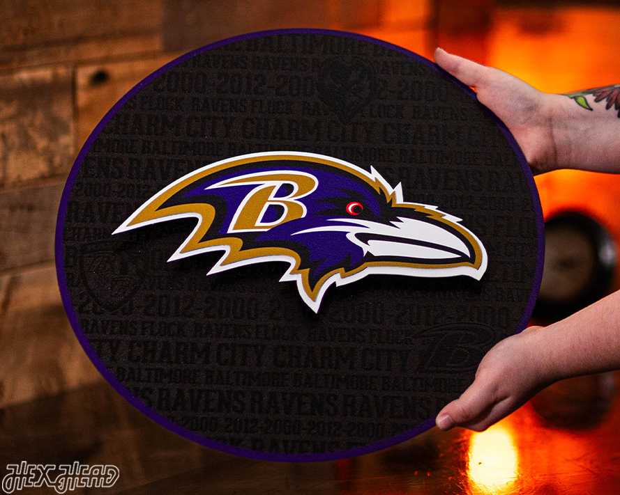 Baltimore Ravens CRAFT SERIES 3D Embossed Metal Wall Art
