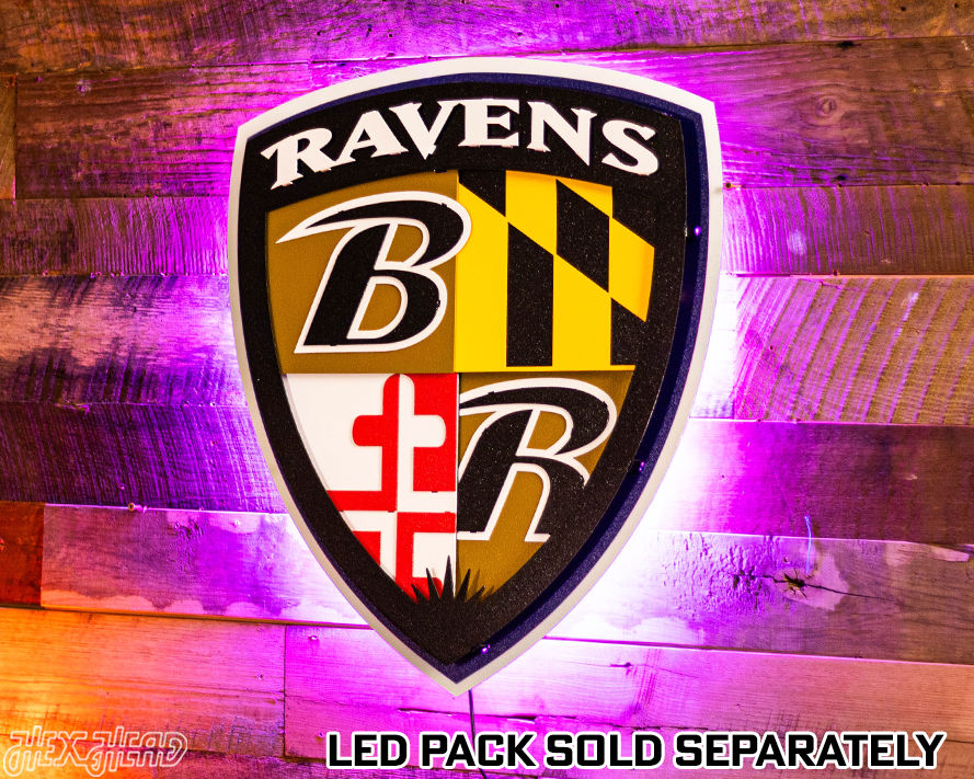 Baltimore Ravens "Shield" 3D Vintage Metal Wall Art