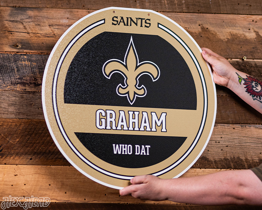 New Orleans Saints Personalized Monogram Metal Art
