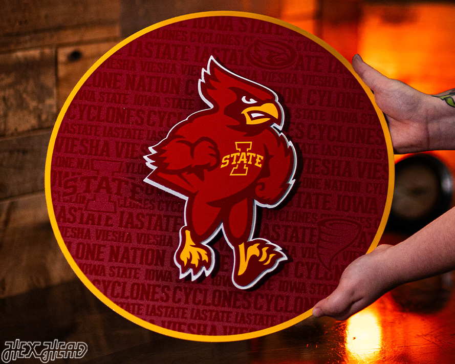 Iowa State Cyclones CRAFT SERIES 3D Embossed Metal Wall Art