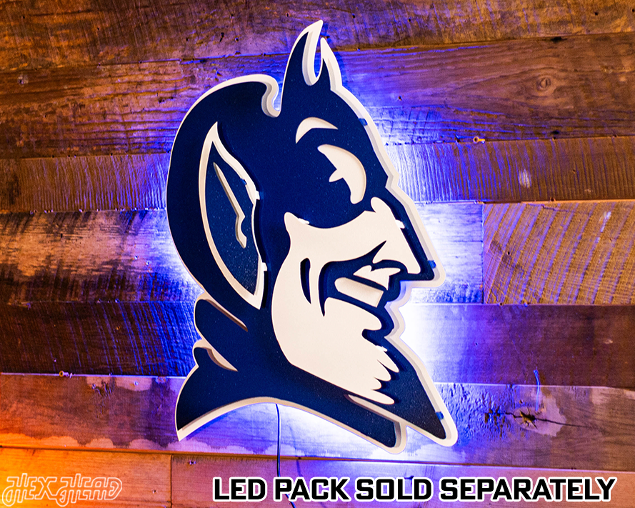 Duke Blue Devil Mascot 3D Vintage Metal Wall Art