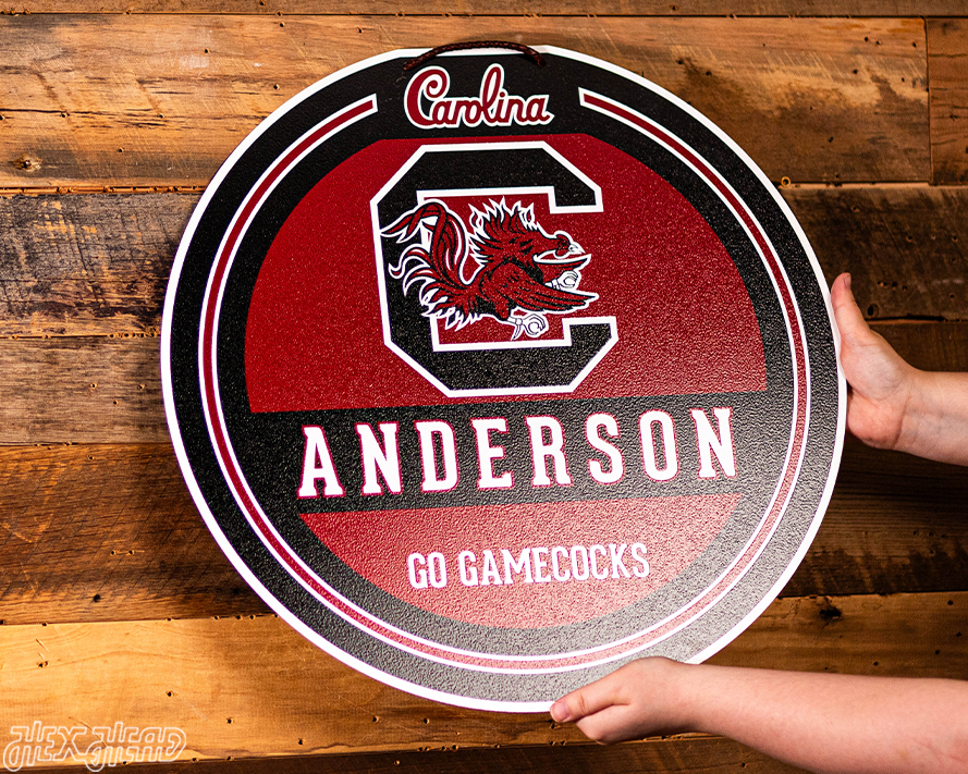 South Carolina Gamecocks Personalized Monogram Metal Art