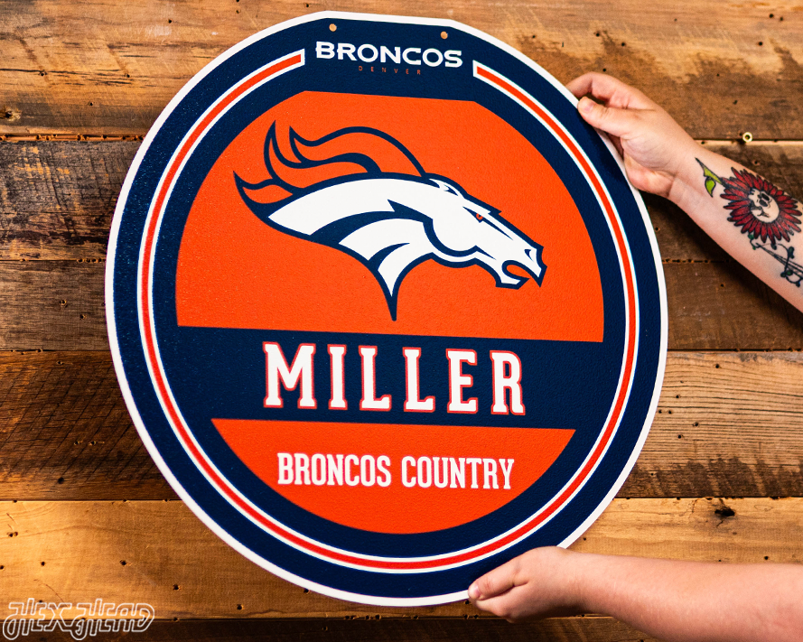 Denver Broncos Personalized Monogram Metal Art