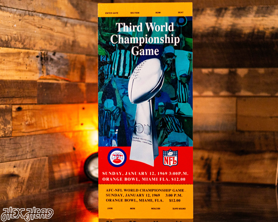 New York Jets Super Bowl III Ticket Stub Single Layer Metal Wall Art