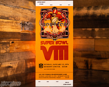 Miami Dolphins Personalized Super Bowl VIII Ticket Stub Single Layer Metal Wall Art