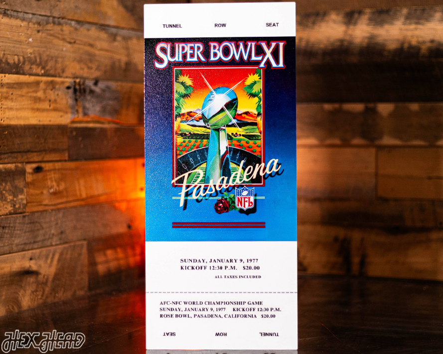 Las Vegas Raiders Super Bowl XI Ticket Stub Single Layer Metal Wall Art