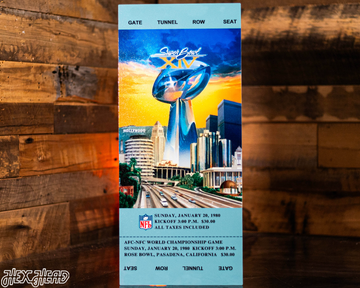 Pittsburgh Steelers Personalized Super Bowl XIV Ticket Stub Single Layer Metal Wall Art
