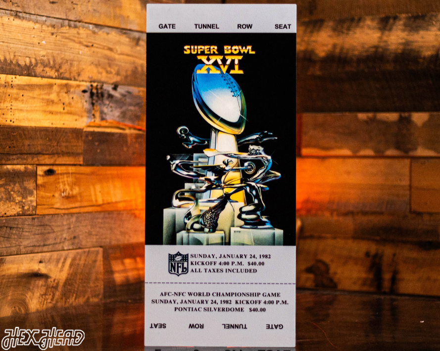 San Francisco 49ers Super Bowl XVI Ticket Stub Single Layer Metal Wall Art