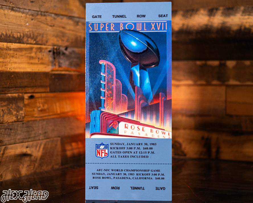 Washington Commanders Super Bowl XVII Ticket Stub Single Layer Metal Wall Art