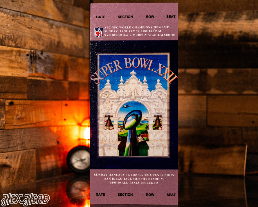 Washington Commanders Personalized Super Bowl XXII Ticket Stub Single Layer Metal Wall Art