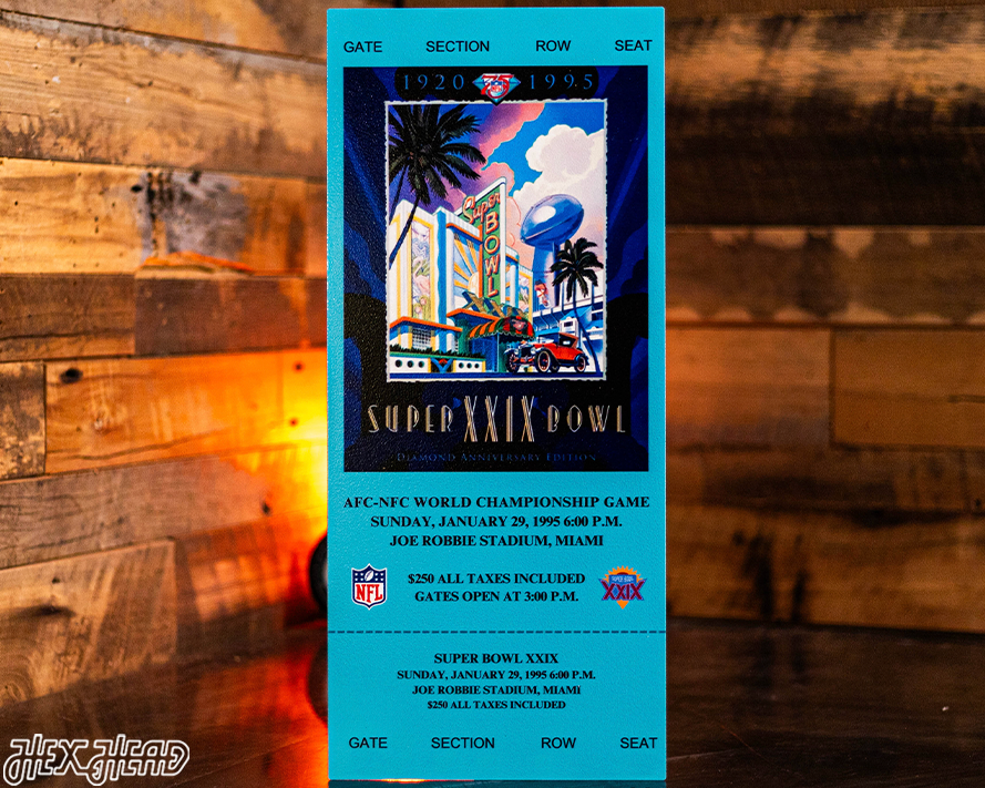 San Francisco 49ers Super Bowl XXIX Ticket Stub Single Layer Metal Wall Art