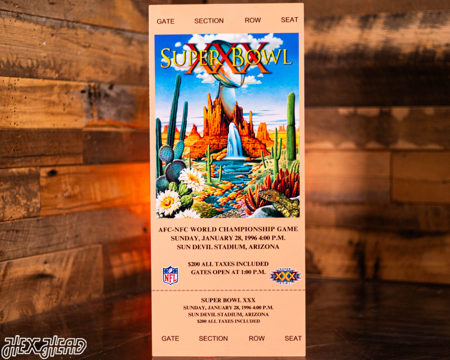 Dallas Cowboys Super Bowl XXX Ticket Stub Single Layer Metal Wall Art