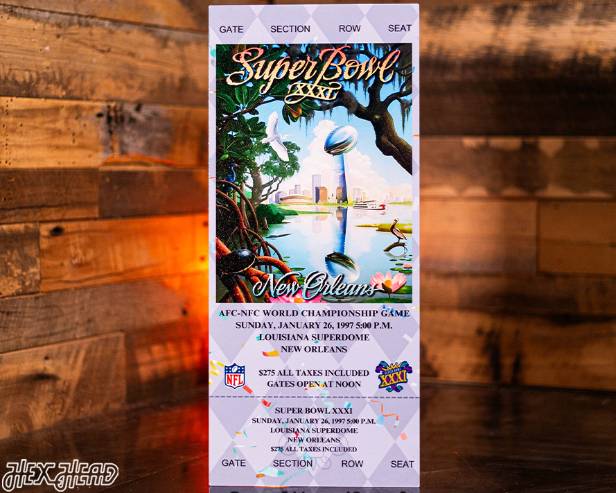 Green Bay Packers Super Bowl XXXI Ticket Stub Single Layer Metal Wall Art