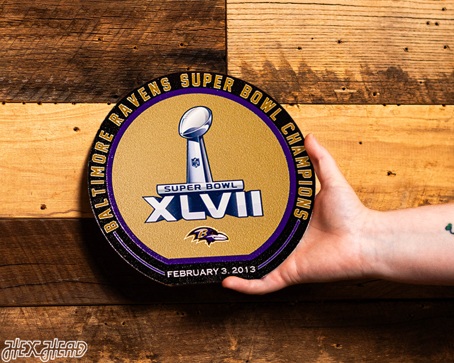 Baltimore Ravens Super Bowl XLVII "Double Play" On the Shelf or on the Wall Art