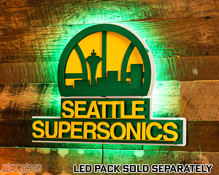 Seattle SuperSonics 3D Vintage Metal Wall Art