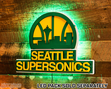 Seattle SuperSonics 3D Vintage Metal Wall Art