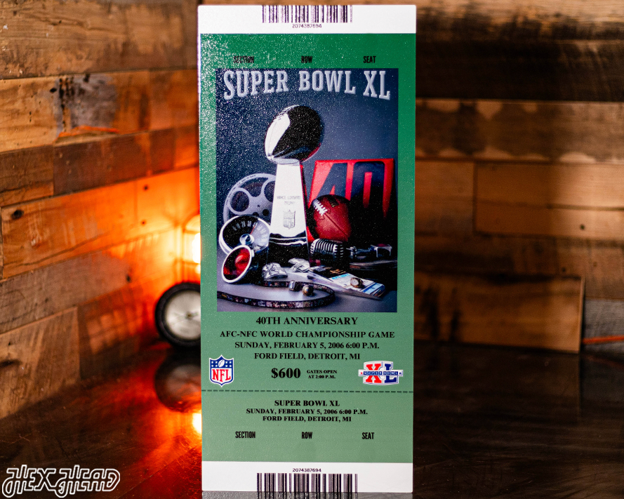 Pittsburgh Steelers Personalized Super Bowl XL Ticket Stub Single Layer Metal Wall Art