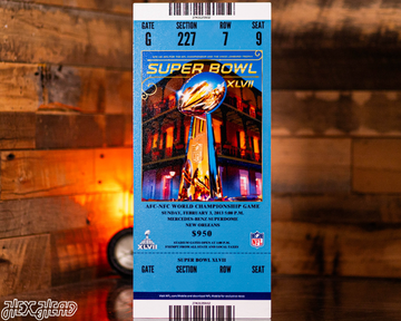 Baltimore Ravens Personalized Super Bowl XLVII Ticket Stub Single Layer Metal Wall Art