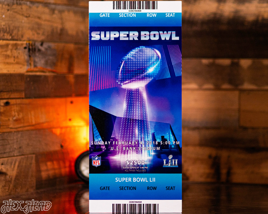 Philadelphia Eagles Super Bowl LII Ticket Stub Single Layer Metal Wall Art