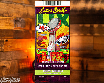 Philadelphia Eagles Personalized Super Bowl LIX Ticket Stub Single Layer Metal Wall Art